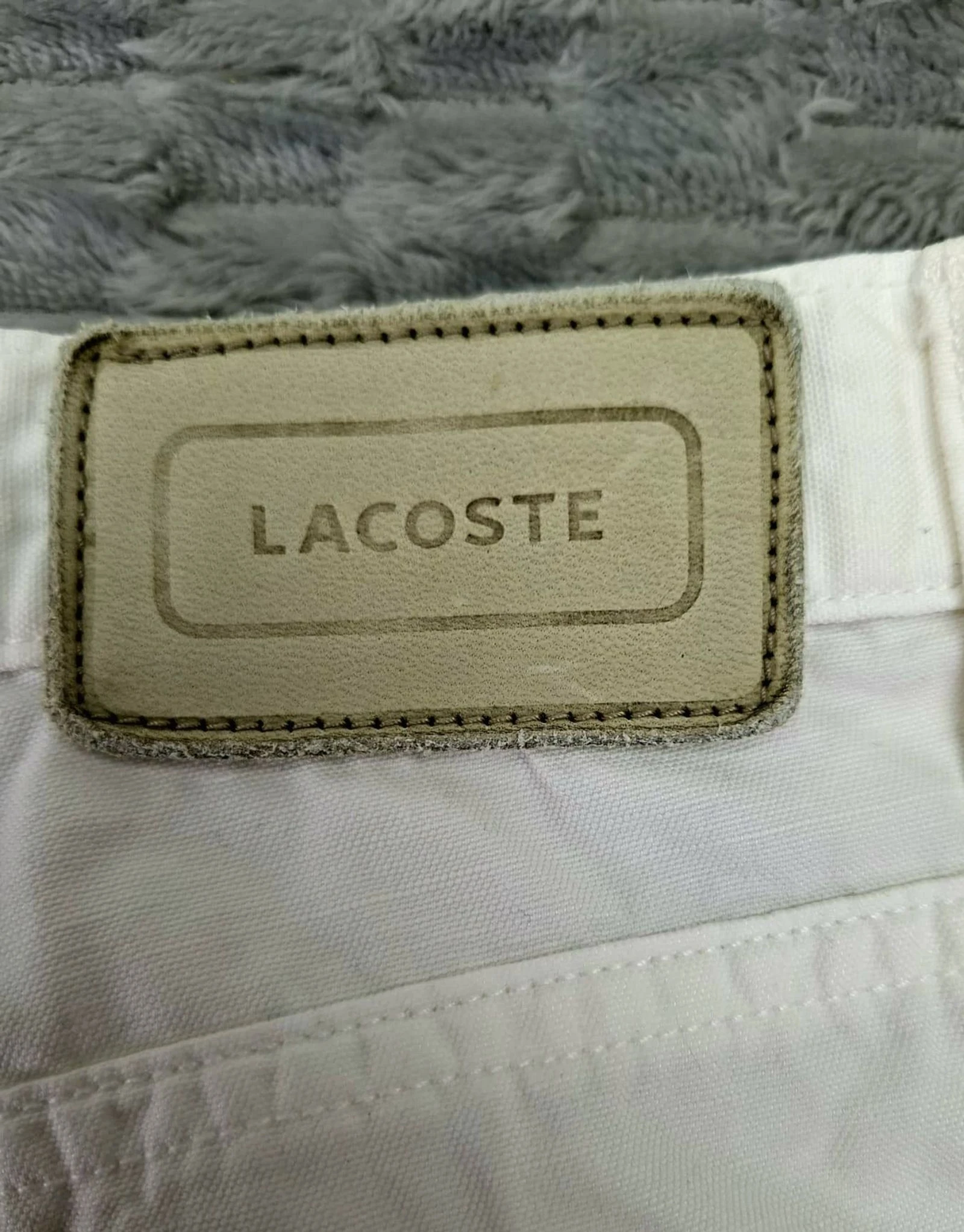 LACOSTE Pantalon vintage en lin et coton blanc des années 80 90 style preppy rétro – photo 8
